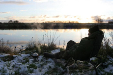 Just after first light on an East Yorkshire gravel pit. Bitterly cold, a light sprinkling of snow... I'm awake and out, but are