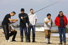 The testing team, all part of Daiwa's research and development..