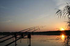 Hot, very very hot, mid August sunset over Etang de la Horre