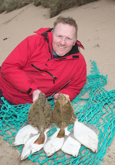 Stirling based George Bell with a good catch of Flounder from Sandside beach Caithness